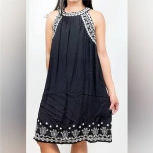 Anthropologie THML Vittoria Embroidered Halter Dress M